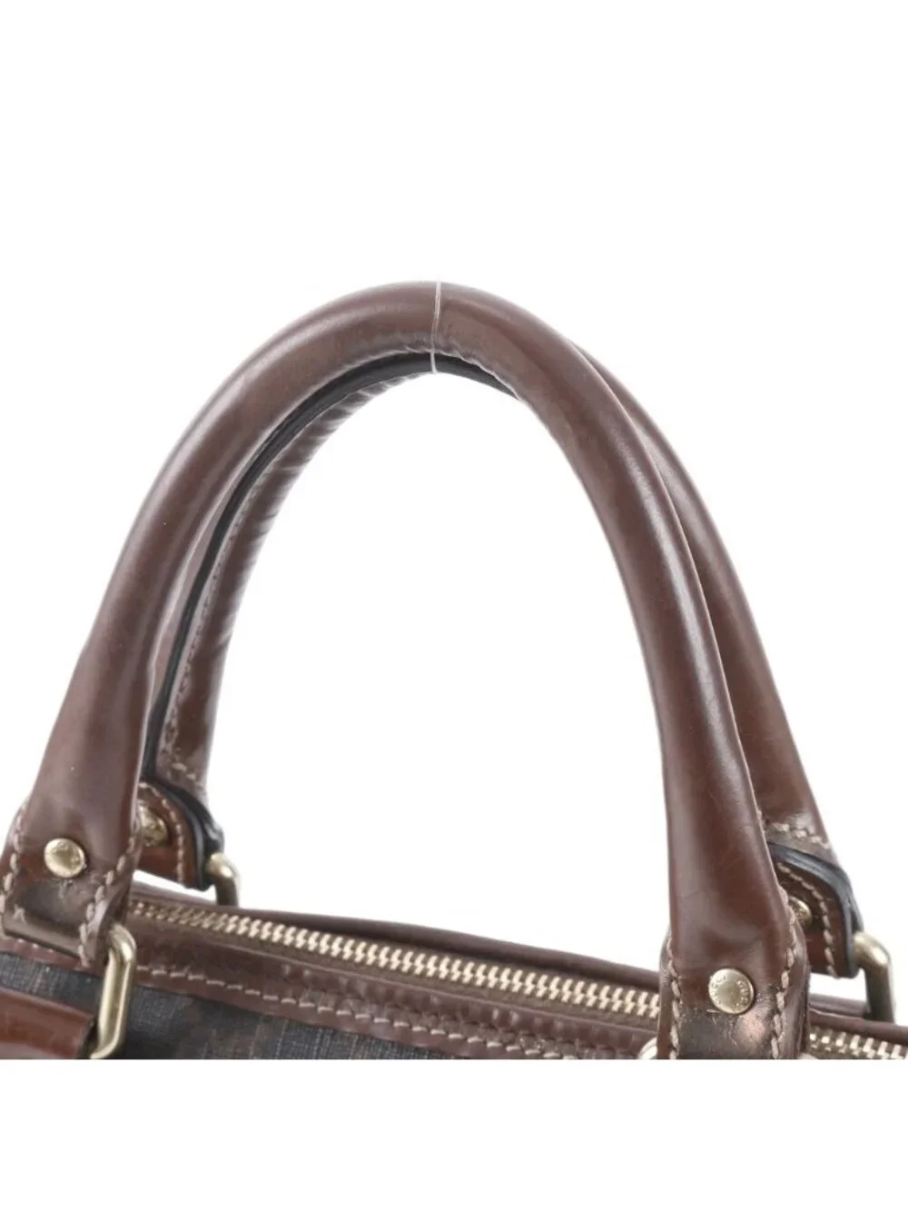 Gucci GG Supreme Leather Tote Shoulder Business Document Brown